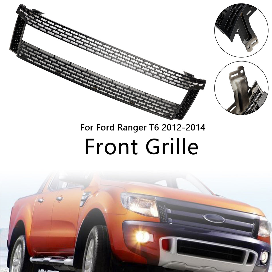 Matt Black Front Bumper Grill Grille Für Ford Ranger T6 PX1 2012-2014