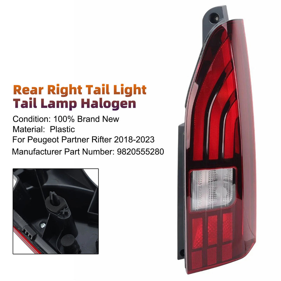 Rechtes Rücklicht (Halogen) für Peugeot Partner Rifter 2018-2023