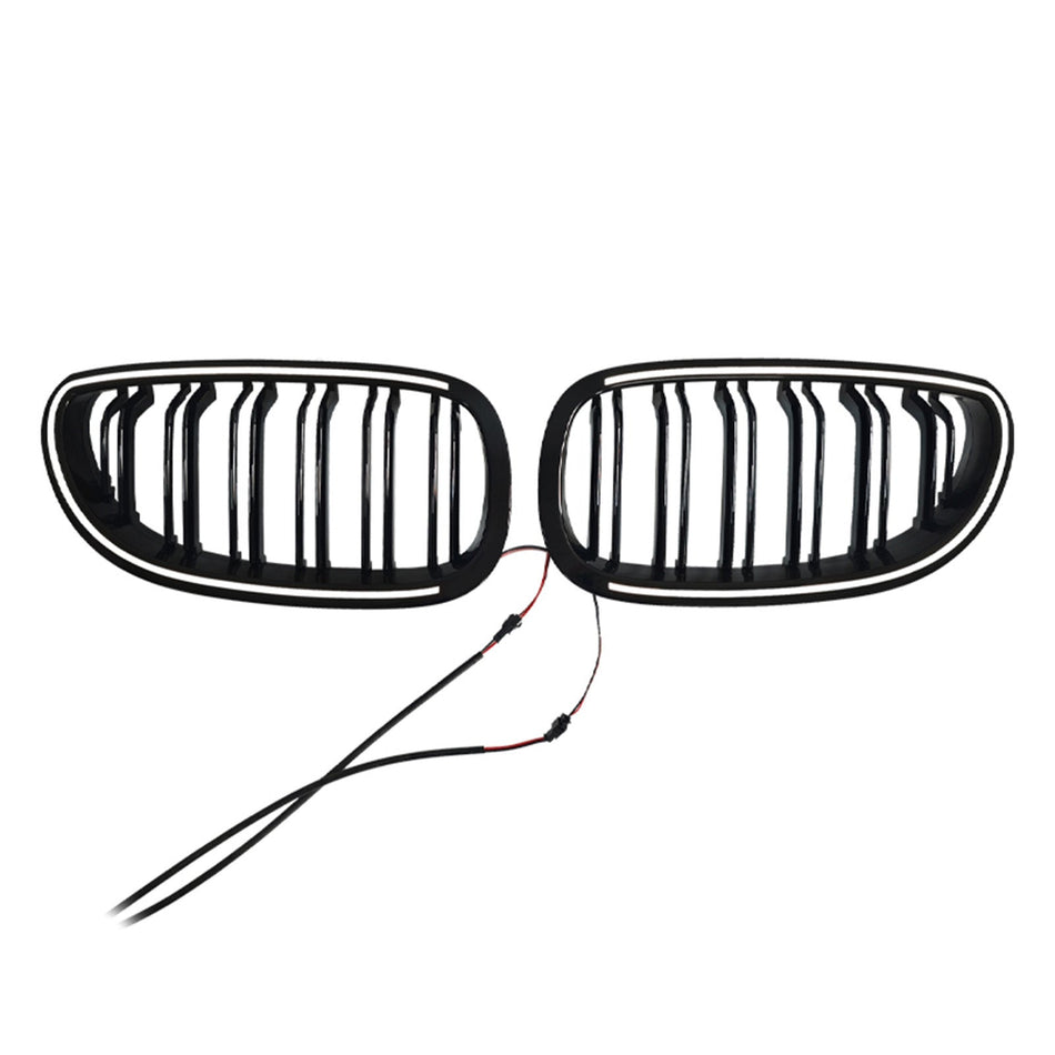 2 Stück glänzend schwarze Sport-Nierengrills für BMW E60 E61 520i 530i 2004-2009