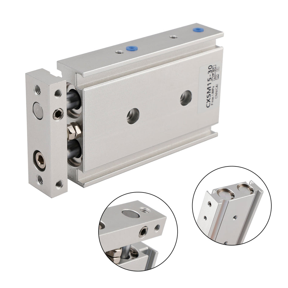SMC CXSM15-30 Luftzylinder Pneumatischer Doppelstangenzylinder Doppeltwirkend