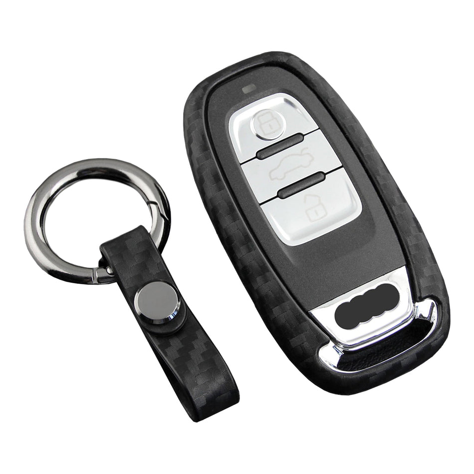 Autoschlüsselhülle aus Leder und Silikon mit Schnalle für Audi