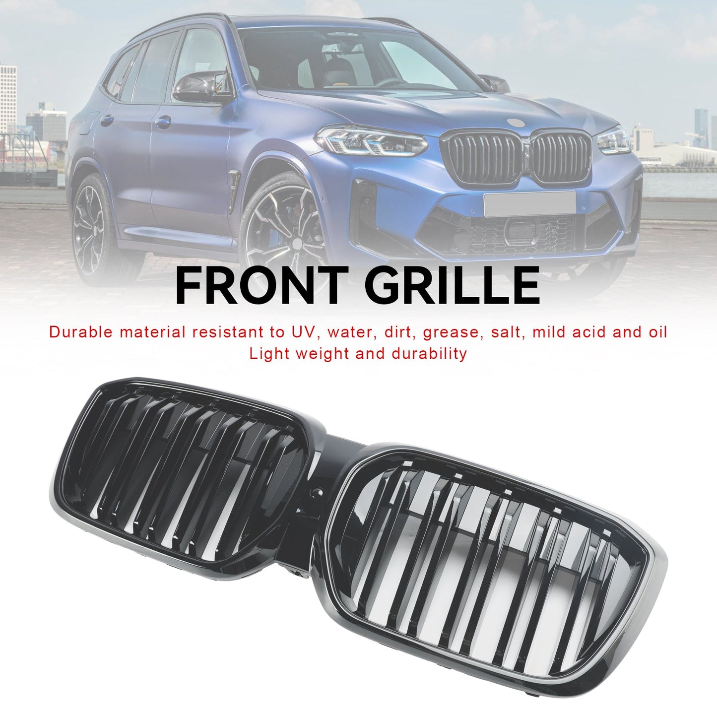 2022+ BMW IX3 G08 LCI Doppellamellen-Frontnierengrill in Schwarz glänzend