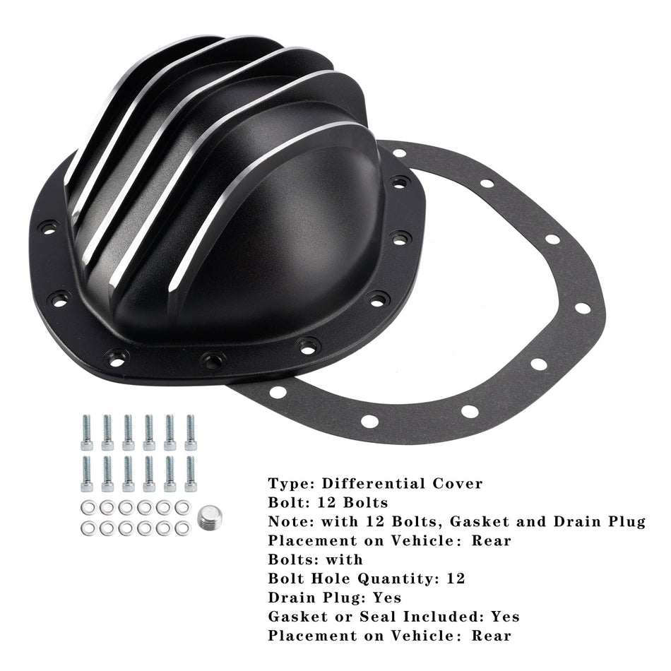 12 Bolzen schwarze Aluminium-Differential-Hinterteilabdeckung für GM Chevy C10 8,75"" Truck