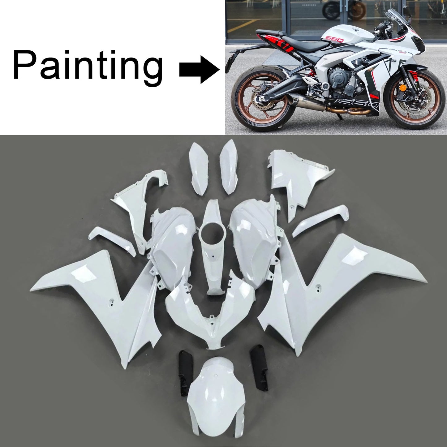 2024-2025 Triumph Daytona 660 Einspritzverkleidungssatz Karosserie Kunststoff ABS