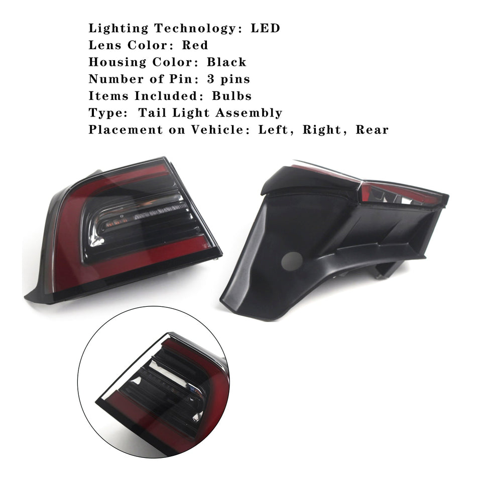 L+R Rücklicht LED-Licht 1077399-00,1077398-00 Für Tesla Model 3 2017-2023