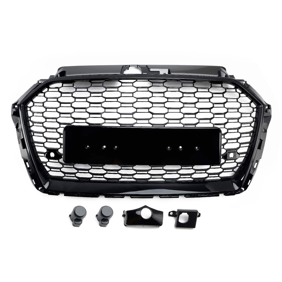 Ersatz‑Frontstoßstangen‑Gitter mit Wabenstruktur, schwarz, für Audi A3 / S3 2017‑2019