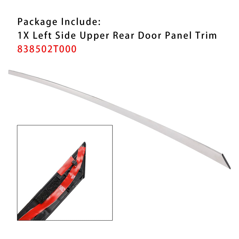 2011–2015 Kia Optima links obere hintere Tür Panel Trim Molding Chrom