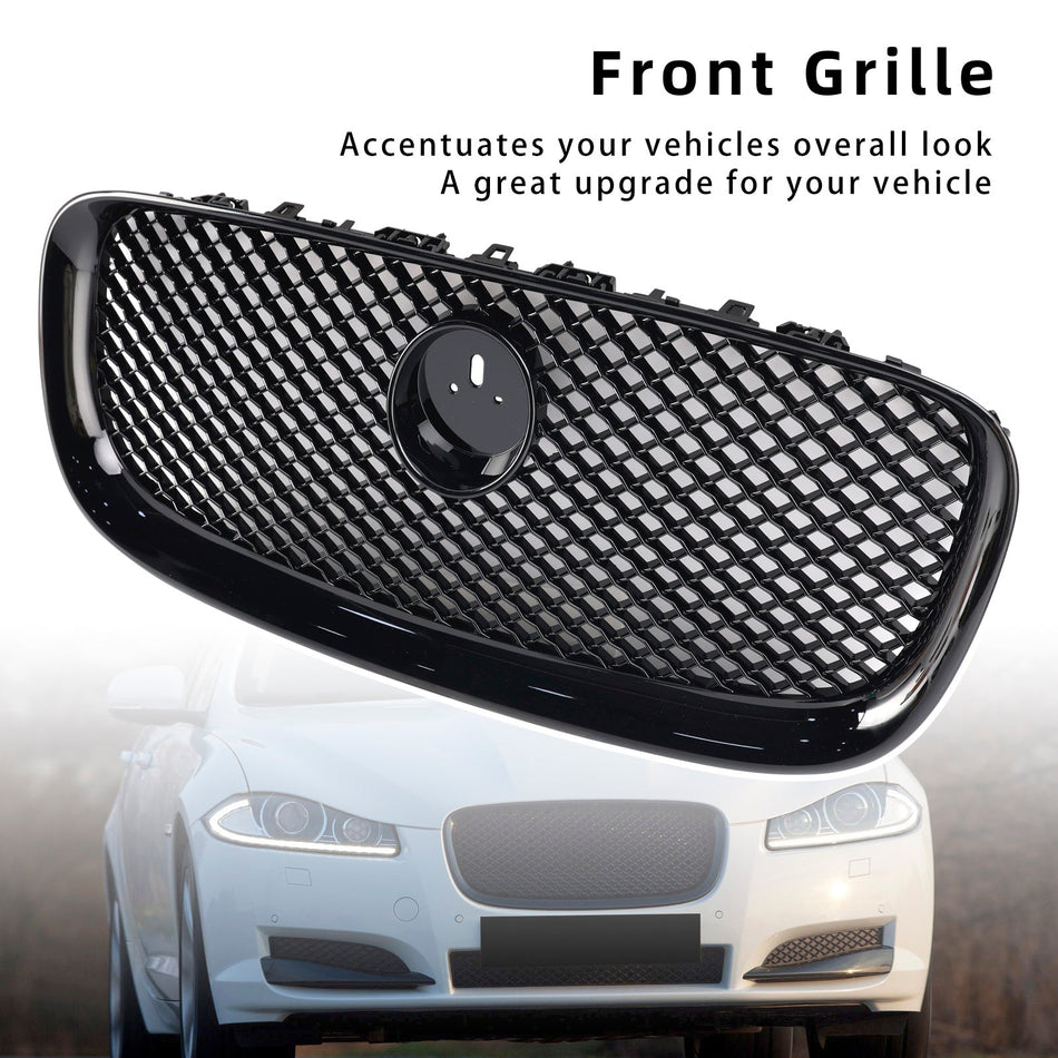 XF-R Style Frontstoßstangengrill Grille Fit Jaguar XF 2012-2015 Gloss Black