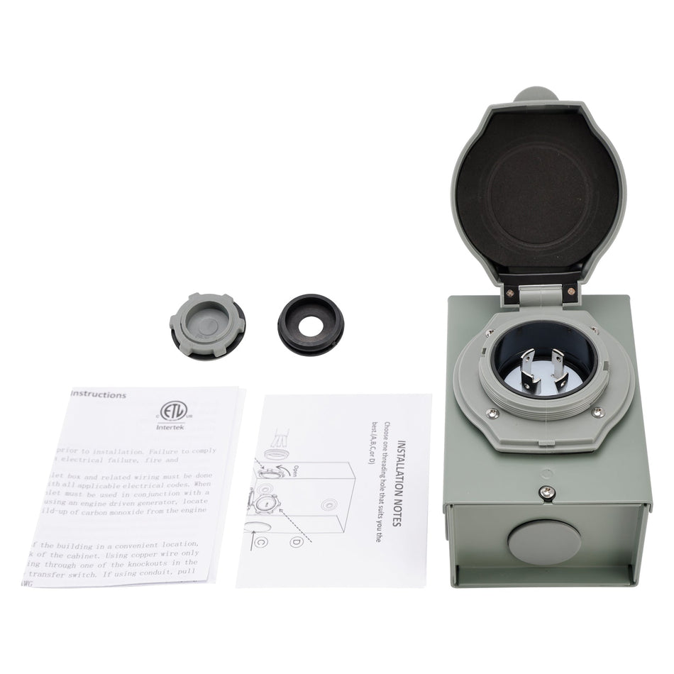 30-A-Stromanschlusskasten für Wohnmobilgeneratoren, NEMA SS2-50P, 125/250 V