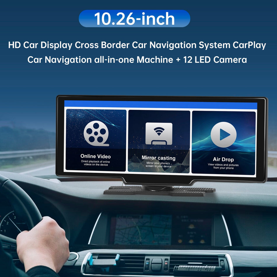 10,26-Zoll-HD-Display, Auto-Navigationssystem, CarPlay, All-in-One-Gerät, 12-LED-Kamera