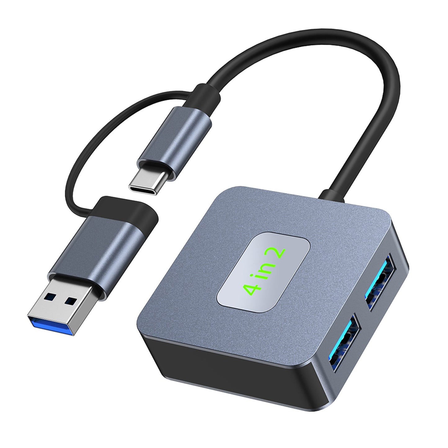 4-in-2 Typ-C + USB zu USB3.2 * 4 Schnittstellen-Hub-Adapter-Dock für MacBook iPad 15