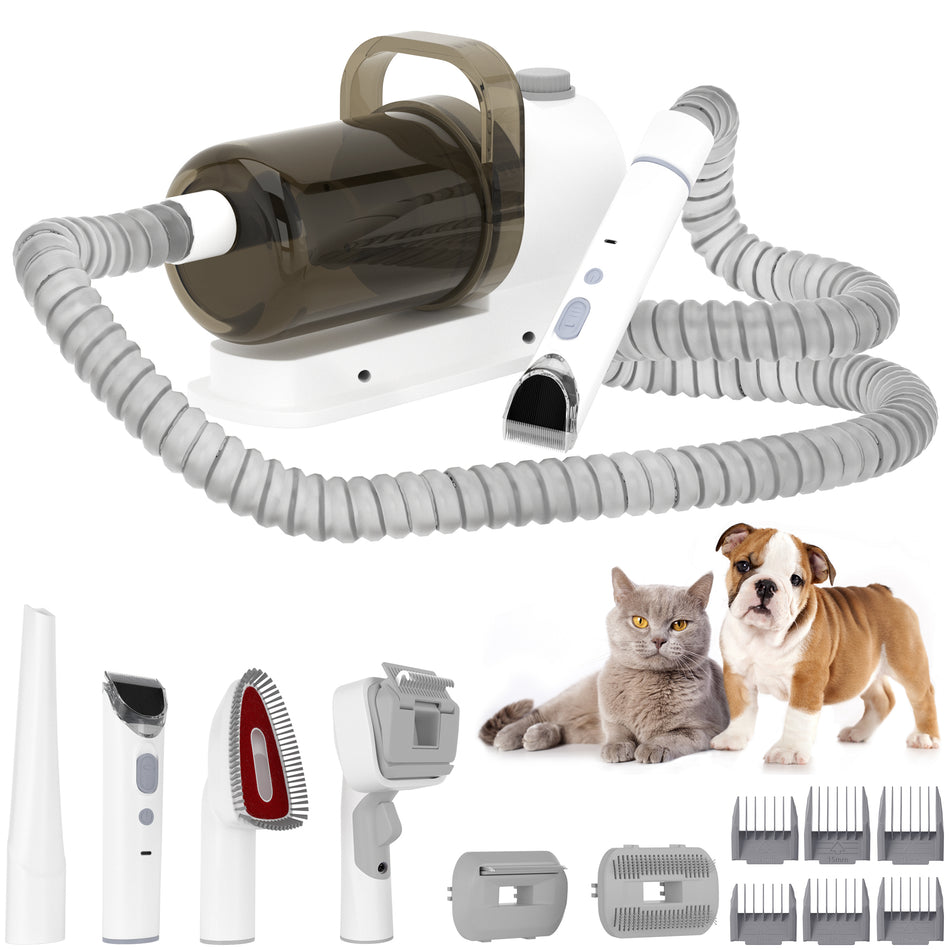 5-in-1 Tierpflege-Set mit Staubsauger, Profi-Haarschneider, 1.5L Fellpflege für Hunde & Katzen