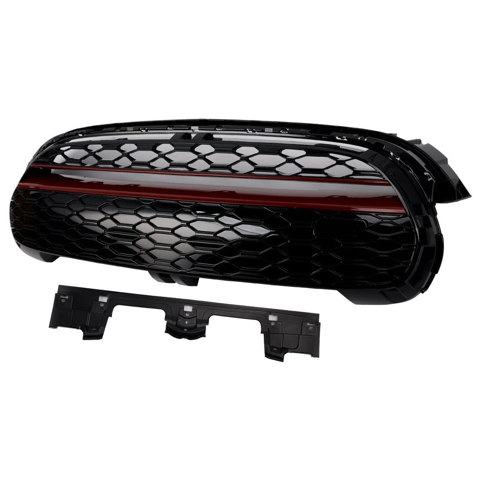 GP-Style Glanz Schwarz Rot Trim Frontgrill Fit Mini Cooper F55 F56 F57 2014-2021