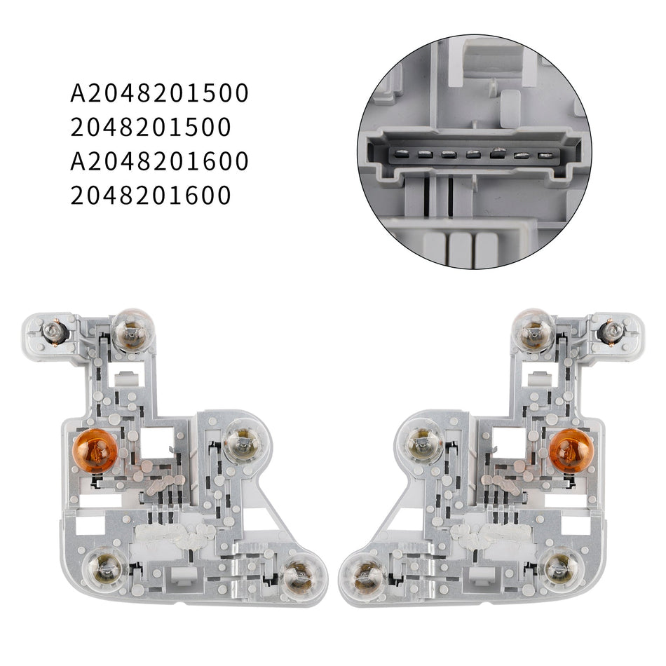 2007–2010 Mercedes W204 C-Klasse Links + Rechts Rücklicht Lampenfassung mit Glühbirnen