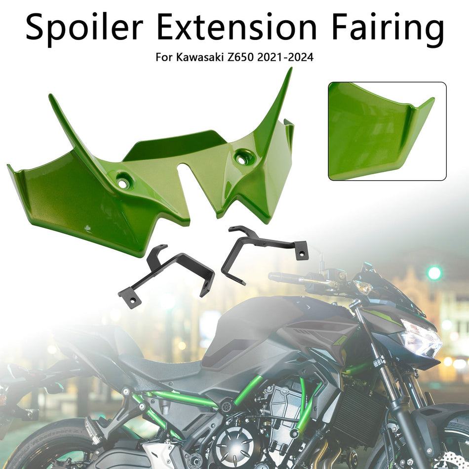 2021-2024 Kawasaki Z650 Front Downforce Spoiler Verlängerung Verkleidung Hellgrün