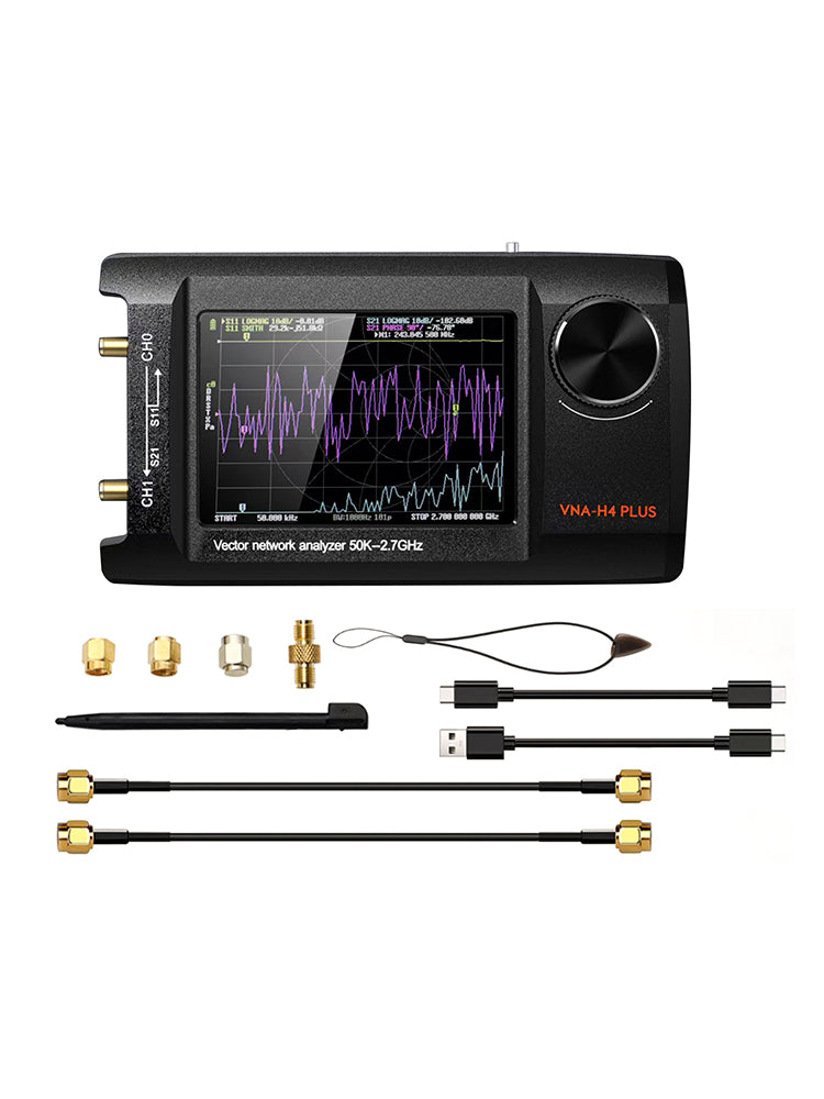 4 Zoll verbesserter NanoVNA Plus 50 kHz-2,7 GHz Handheld-Vektornetzwerkanalysator