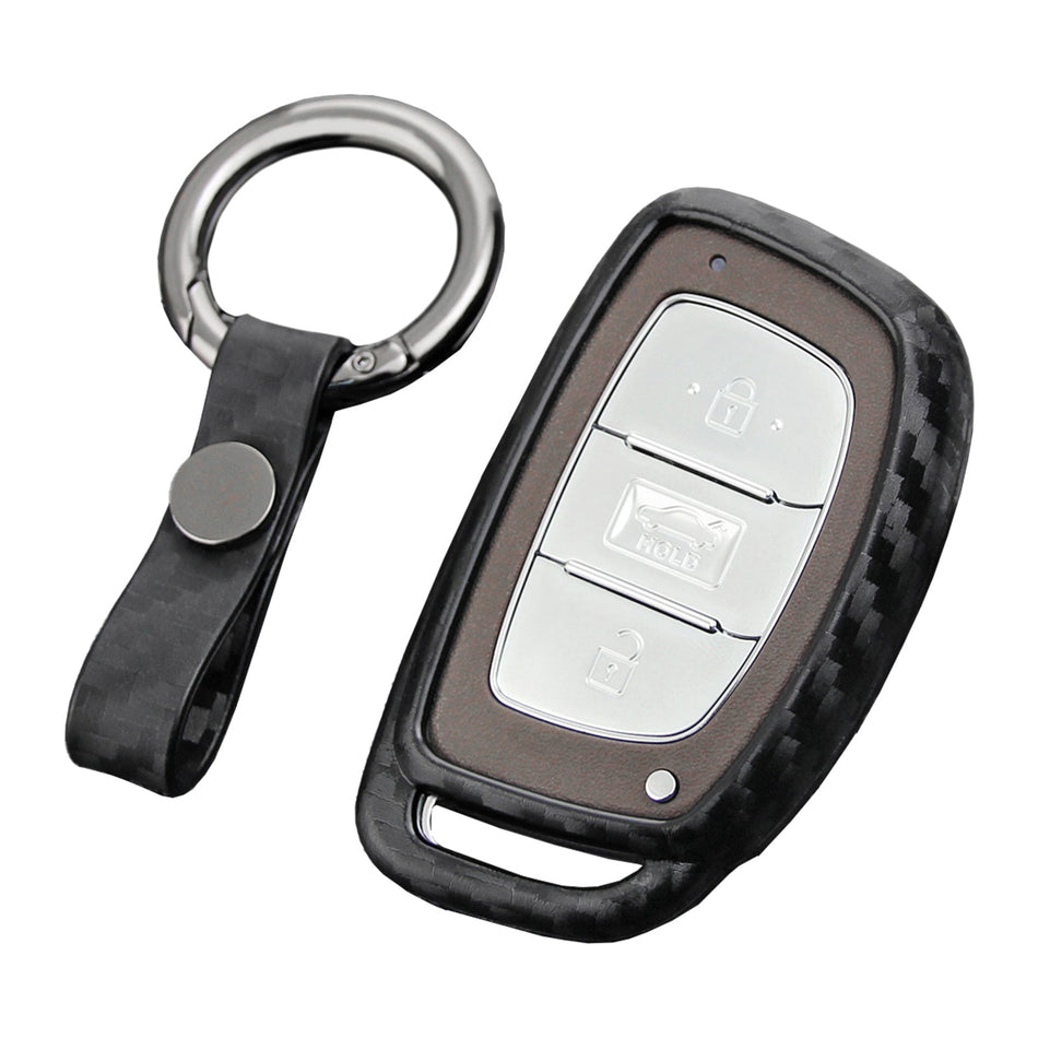 Autoschlüsselhülle aus Leder und Silikon mit Schnalle für Hyundai