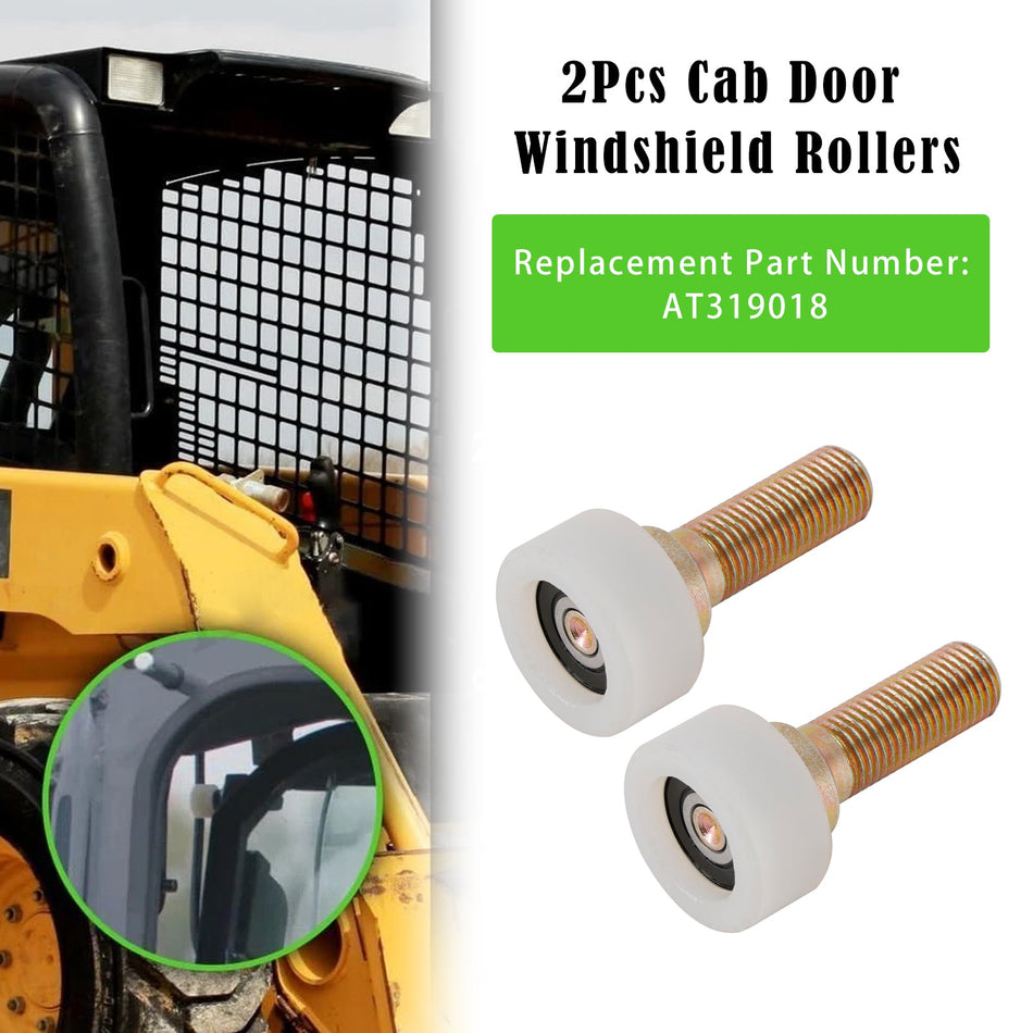 2 Stück Kabinentürrolle AT319018 passend für John Deere Kompaktlader 240 250 260 270