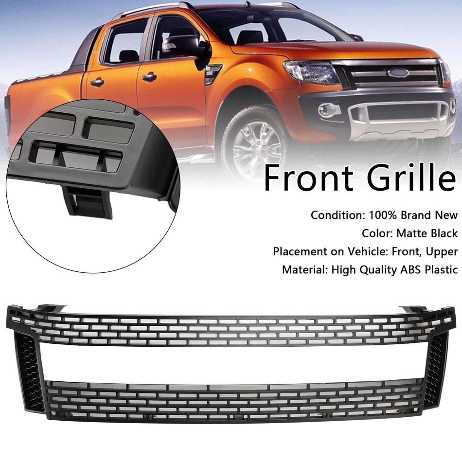 Matt Black Front Bumper Grill Grille Für Ford Ranger T6 PX1 2012-2014