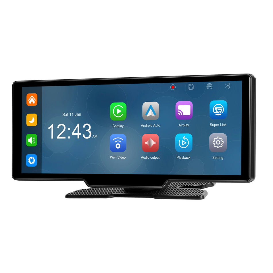 10,26"" Tragbares Bluetooth-Autonavigationssystem mit kabelloser CarPlay-Funktion und AHD-Kamera