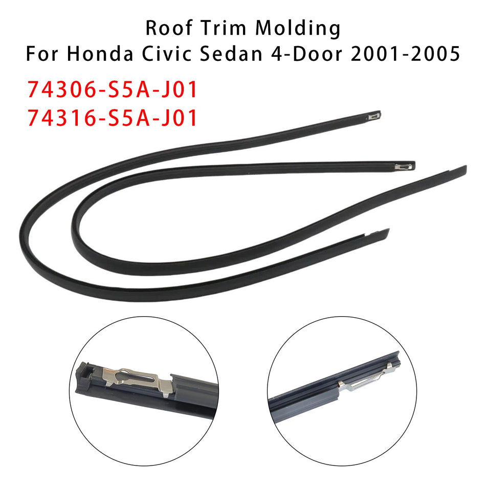 2001-2005 Honda Civic Dachzierleiste links + rechts 74306-S5A-J01+74316-S5A-J01