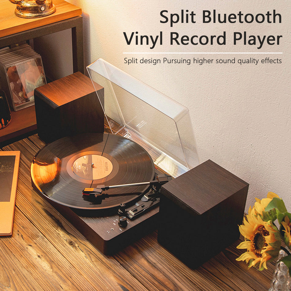 3-Speed Turntable Dekorativer Plattenspieler Split Bluetooth Vinyl Record Player