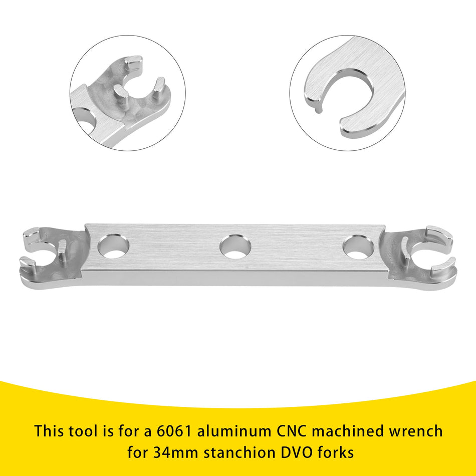 Schlüssel zum Entfernen der unteren Kappe aus Aluminium. Werkzeug zum Wiederaufbau der DVO Saphire/Onyx-Gabel