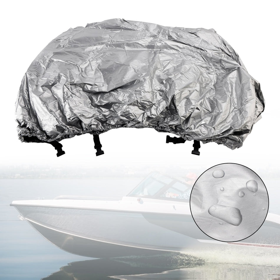 Universelle wasserdichte Bootsabdeckung 16-18Ft Silber für Fischerbootschutz