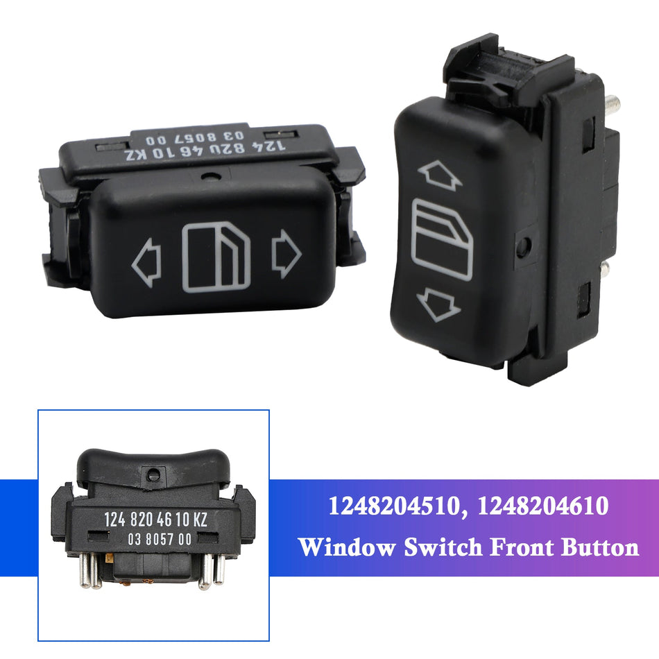2X Konsole Fensterheber Schalter Vorne Taste für Mercedes Benz W124 S126 W190