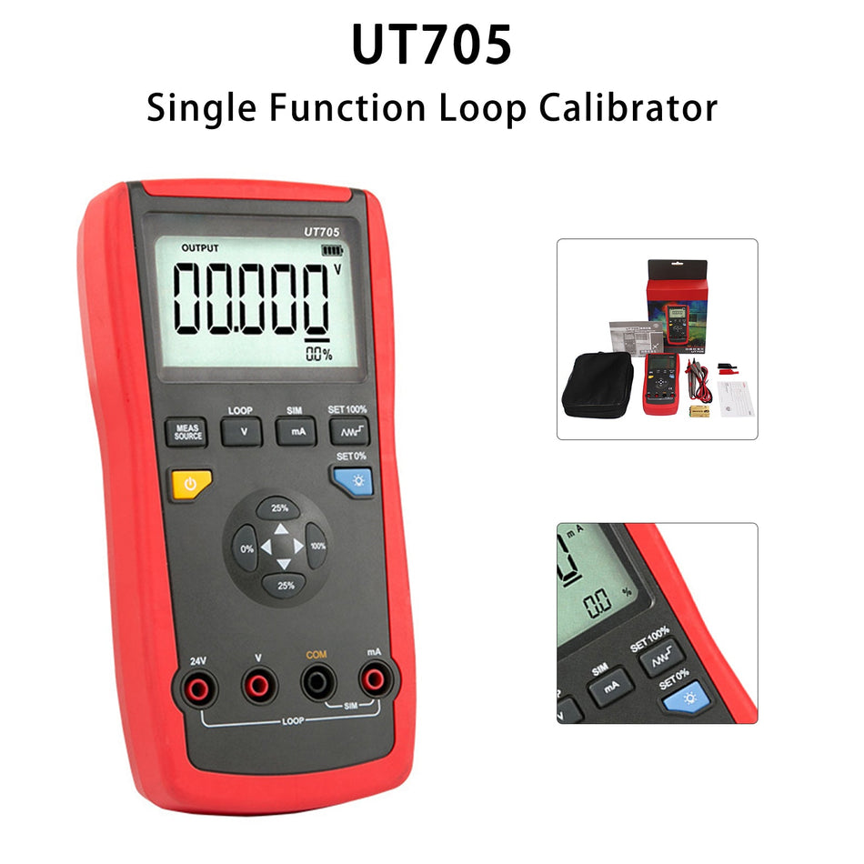 UT705 Einzelfunktions-Schleifenkalibrator mit LCD-Hintergrundbeleuchtung, Gleichspannung/-strom 24 V
