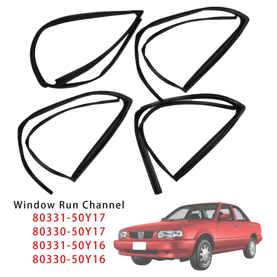 1990-1994 Für Nissan Sunny Sentra Tsuru B13 4-teiliges Dichtungsset für die Glaslaufschiene 80331-50Y17