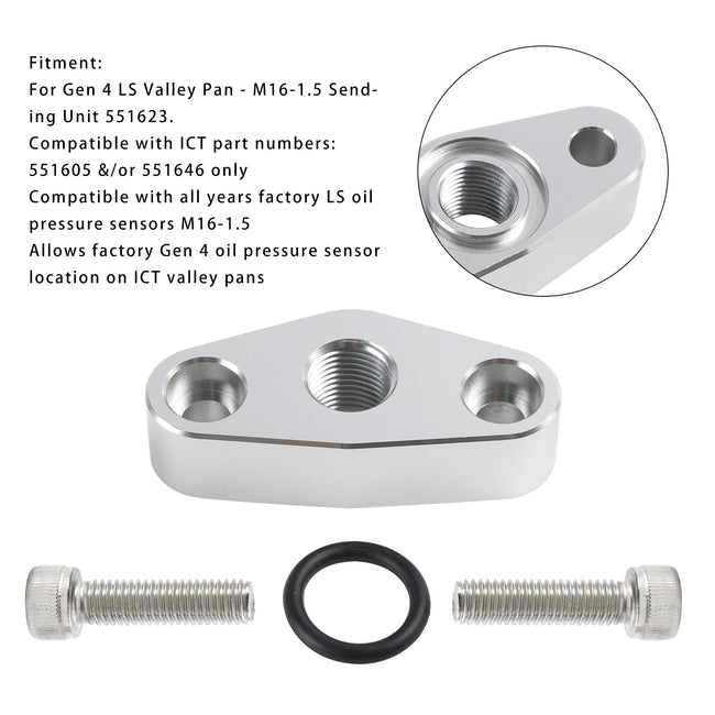 Öldrucksensor-Adapterplatte M16 x 1,5 551623 Für Chevy LS