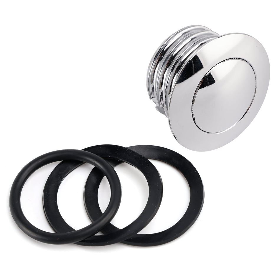 Verchromter, aus Billet-Aluminium gefertigter Pop-Up-Schraubtankdeckel für Sportster, Softail, Dyna 82-19