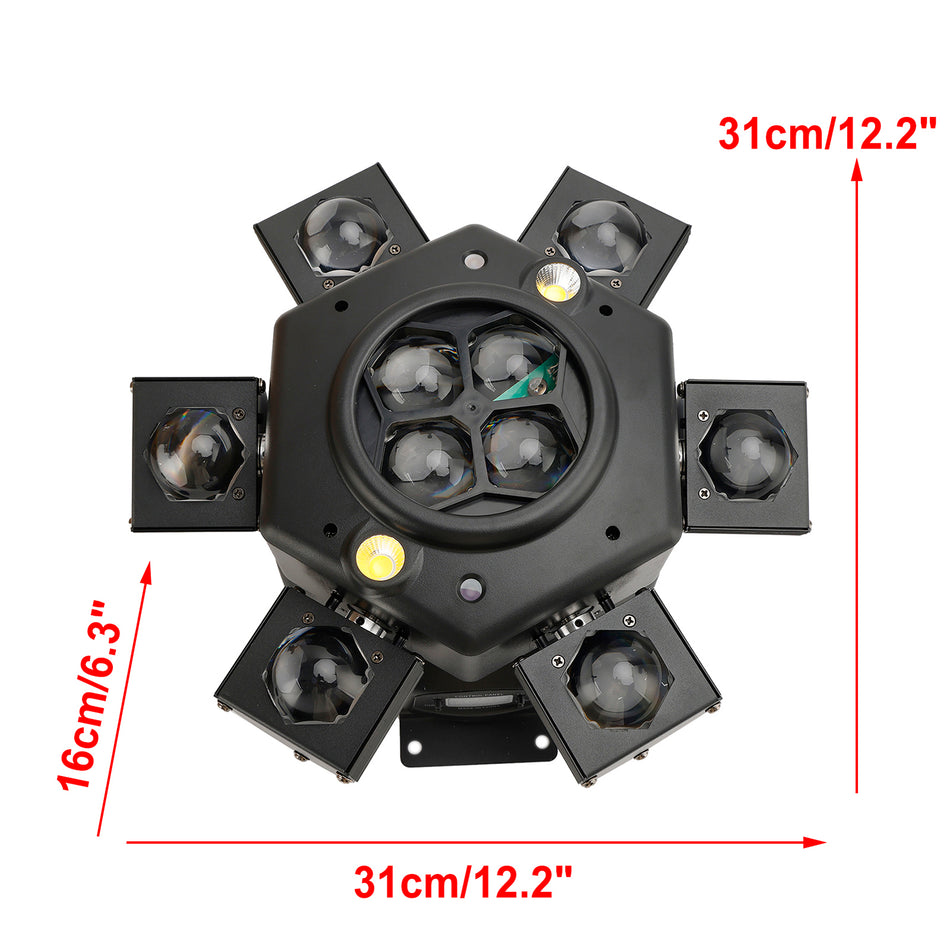 10er LED RGBW Moving Head Stroboskop-Licht Laser Bühnenbeleuchtung Strahl DMX Disco DJ