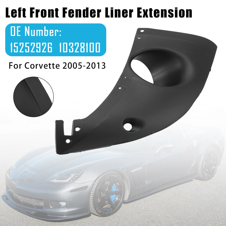 2005-2013 Chevy Corvette Linke vordere Kotflügelverkleidungsverlängerung 15252926 10328100