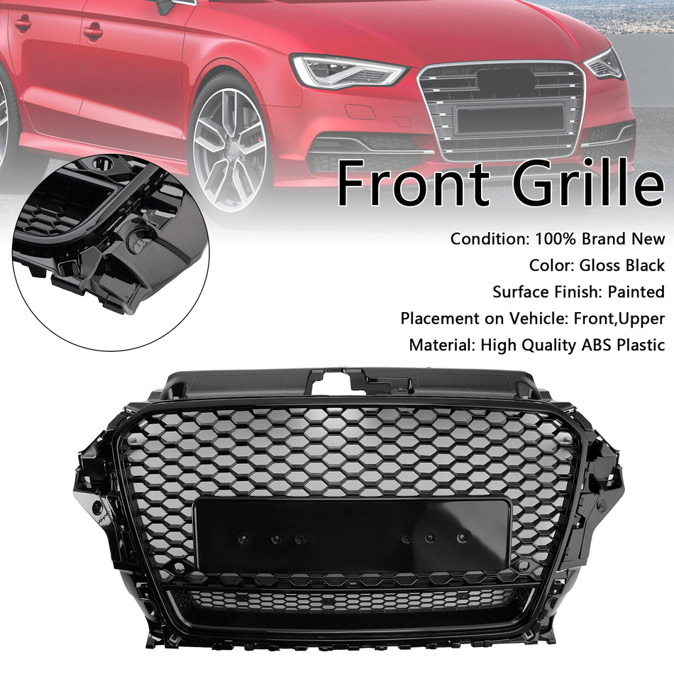 RS3 Style Front Henycomb Bumper Grill Grille Für Audi A3 S3 2013-2016 W/Quattro