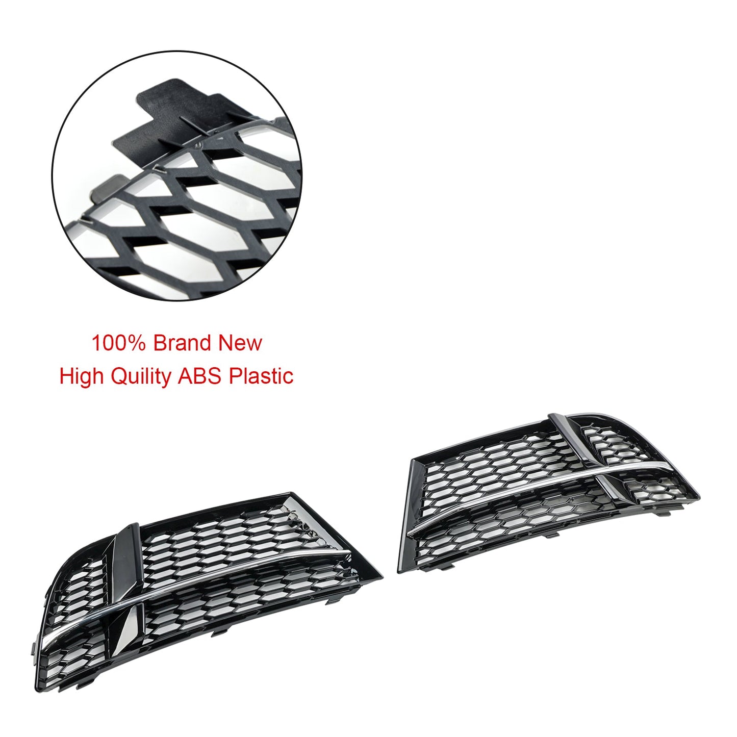 Nebelscheinwerfer Abdeckung Lünette Grill Grille Fit AUDI A3 S-LINIE 2017-2019 8V