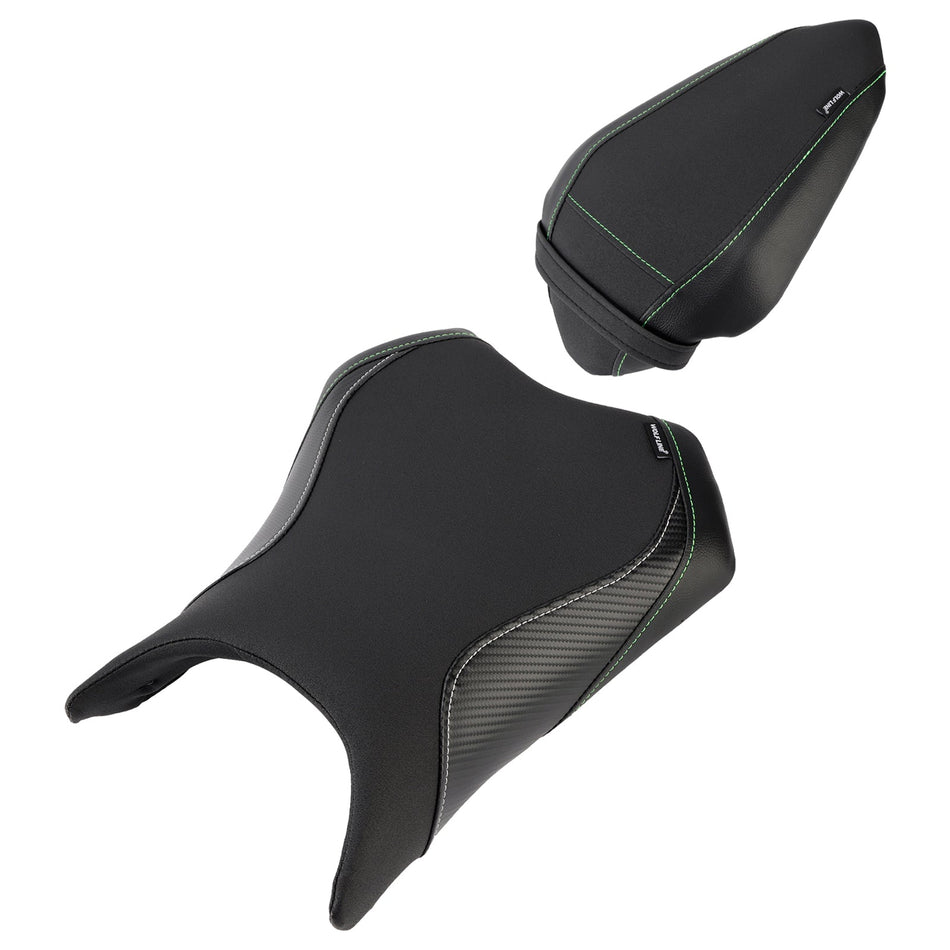 2024-2025 Für Kawasaki Ninja 500 Z500 Raider Soziuskissen-Set vorne & hinten, Schwarz 1