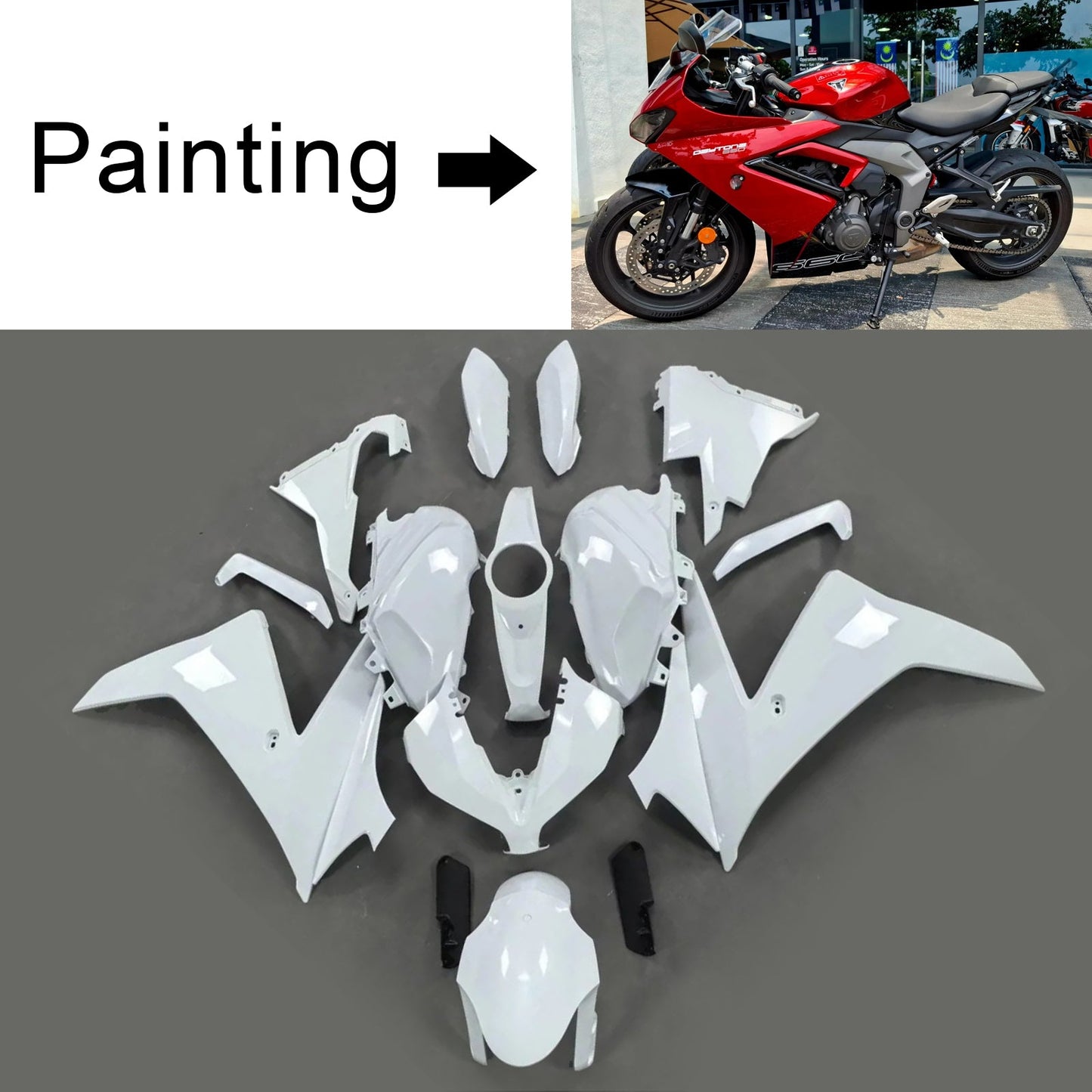 2024-2025 Triumph Daytona 660 Einspritzverkleidungssatz Karosserie Kunststoff ABS