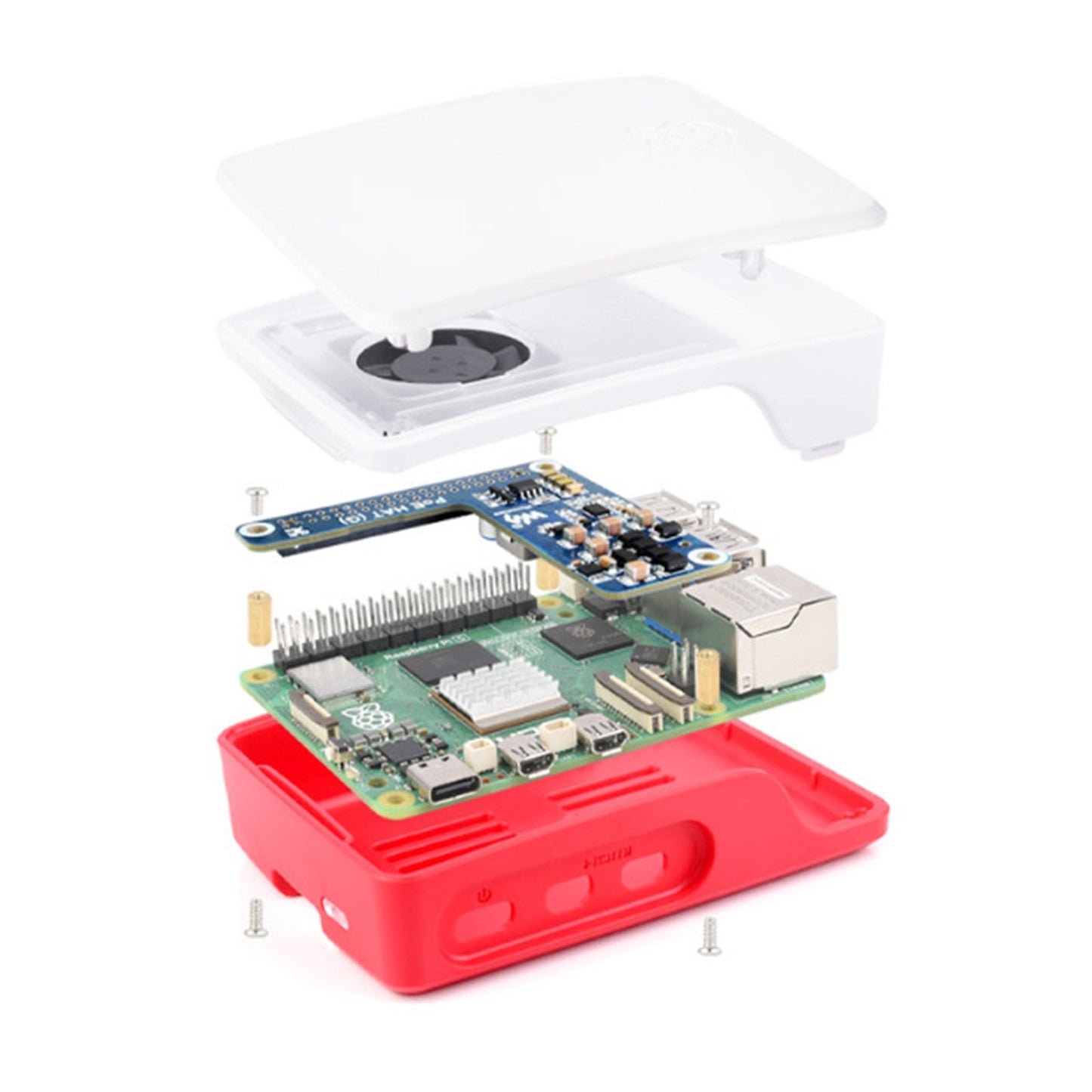 Raspberry Pi 5 Ethernet-Erweiterungskarte PoE-Stromversorgungsmodul 802.3af/at