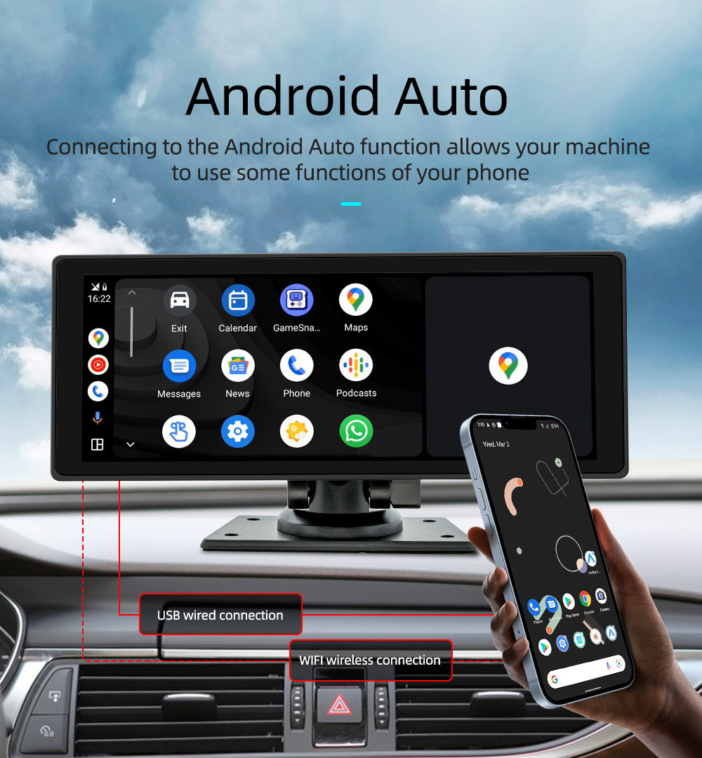 10,26 "Drahtlose Carplay Bluetooth Radio FM Auto MP5 Player AHD Recorder Kamera