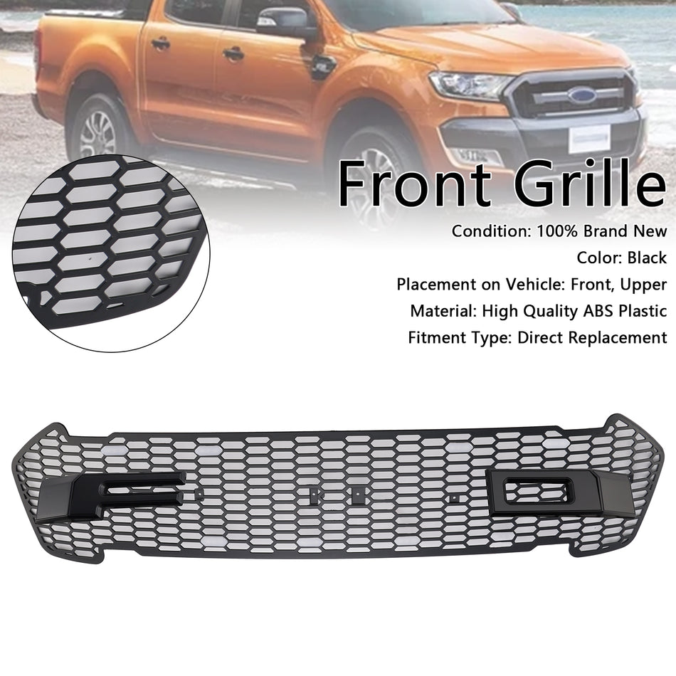 Matte Black Front Bumper Grill Grille Für Ford Ranger 2015-2019 T7 W/LED