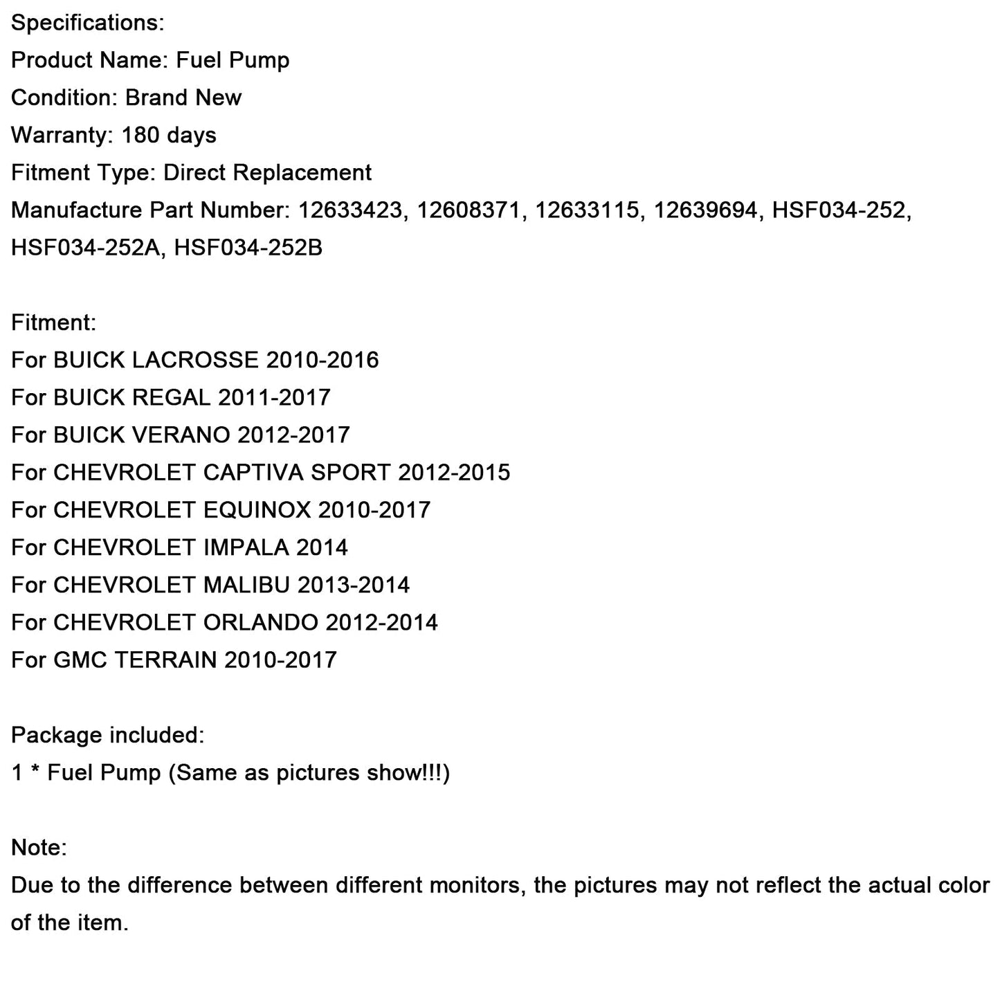 2012-2015 CHEVROLET CAPTIVA SPORT Hochdruck-Kraftstoffpumpe 12641847