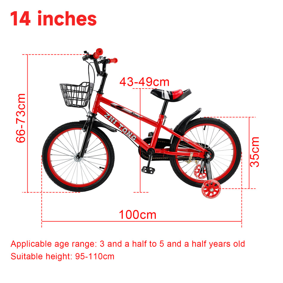 14 inches Kid's Bike Child Bicycle Boys and Girls with auxiliary wheels