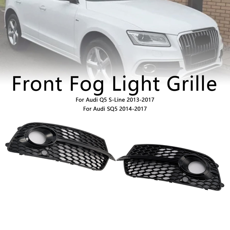 Frontstoßstange Nebelscheinwerfer Grill Grille Fit Audi Q5 S-Line SQ5 2013-2017 Schwarz