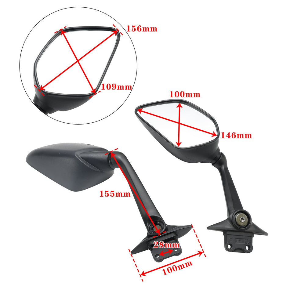 SCHWARZES PAAR SPIEGEL FüR YAMAHA TMAX T-MAX 530 2017-2019 BC3-26280-00 BC3-26290-00