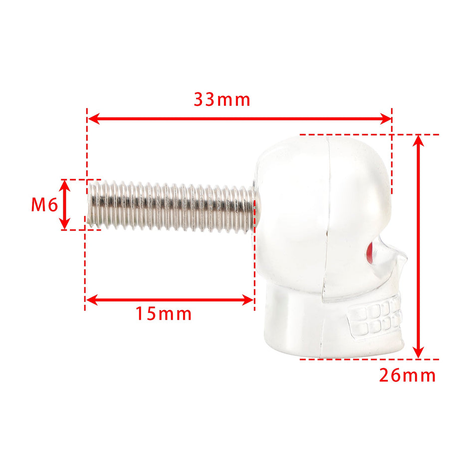 2x Motorrad Fahrrad Kunststoff Silber Totenkopf Nummernschild Bolzen Auf Schraube Auf Rahmen Mutter