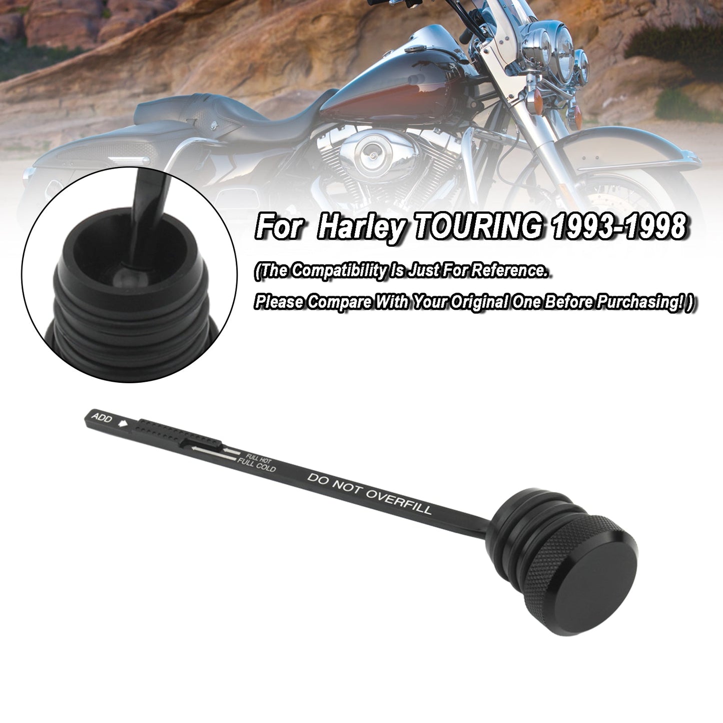 1993-1998 Harley TOURING FLHT FLHS FLTC Ölmessstab Tankdeckel Stecker 0710-0002