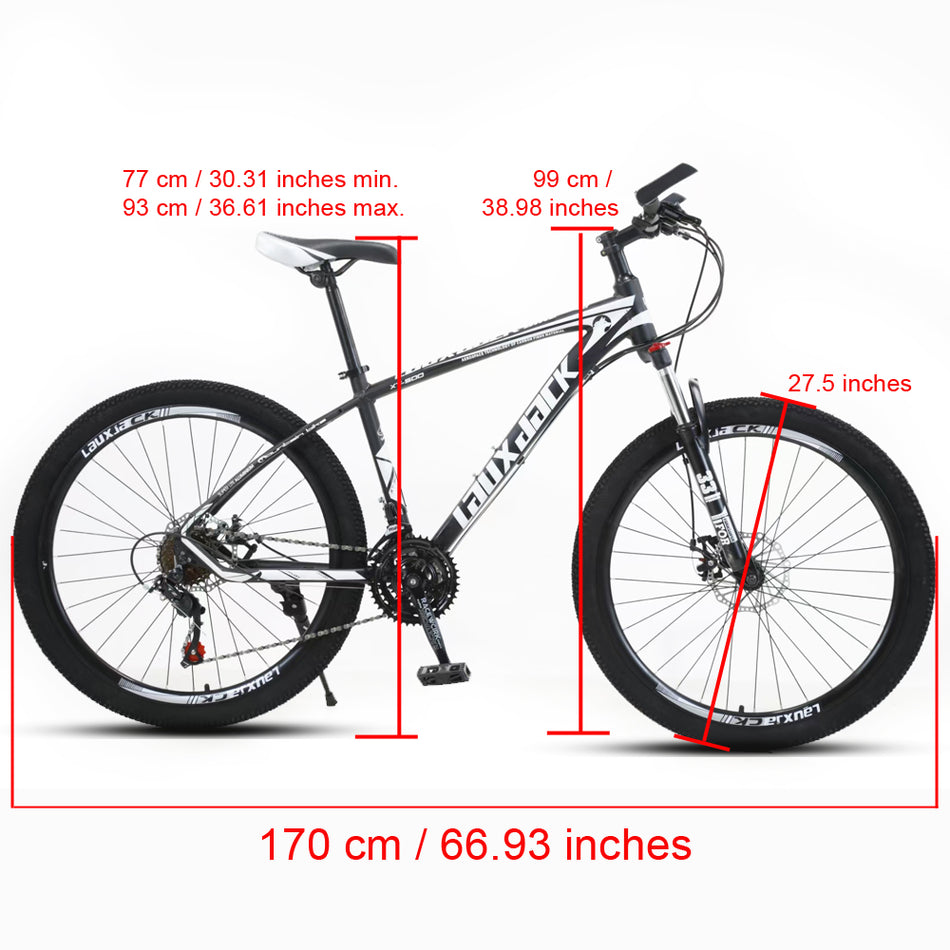 27.5 inches Wheels 21 Speed Adult Mountain Bike Bicycle MTB+Bike Lock+Air Pump