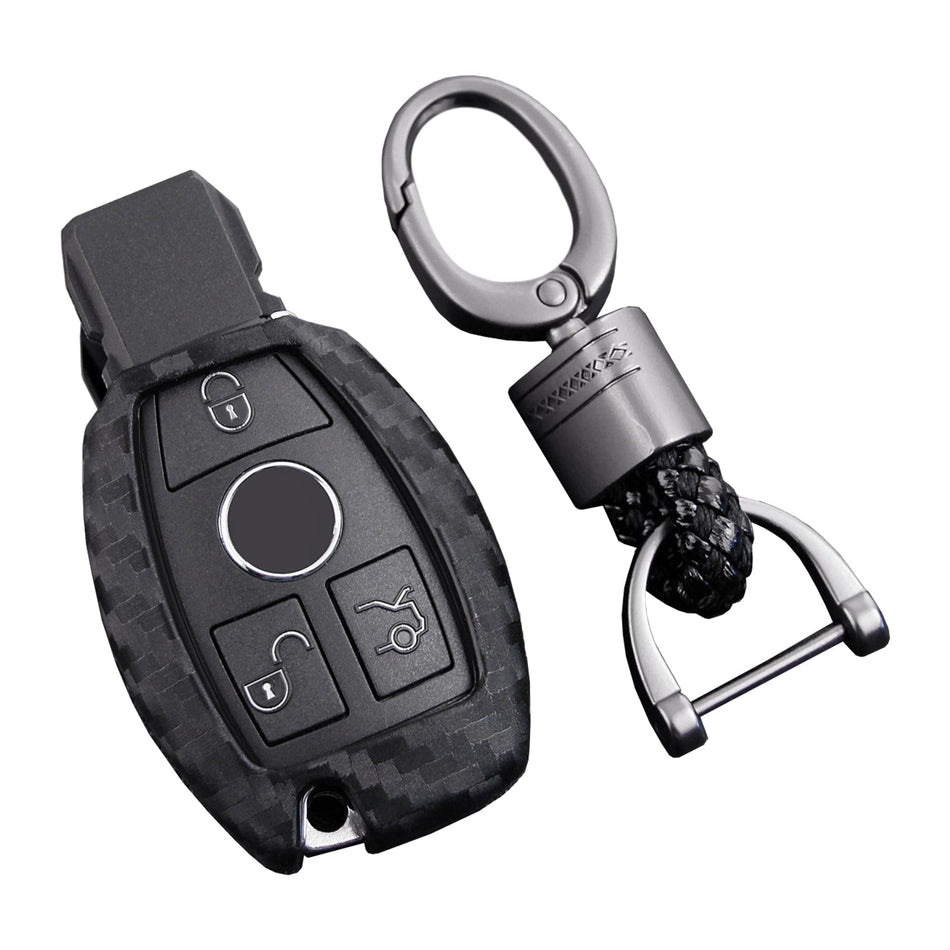 Autoschlüsselhülle aus Leder und Silikon mit Schnalle für Mercedes-Benz